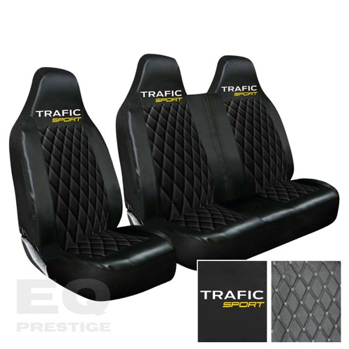 Leather look black quilted van - leather,