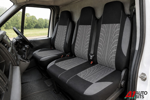 Grey soft fabric van - fabric, seat