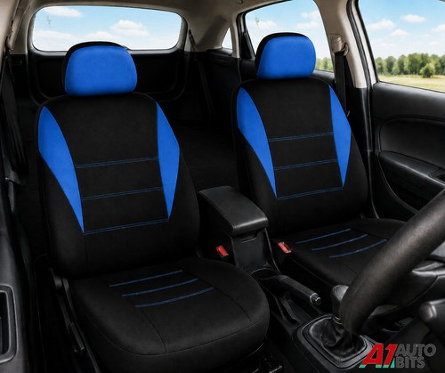 Front blue black car van - black, bus